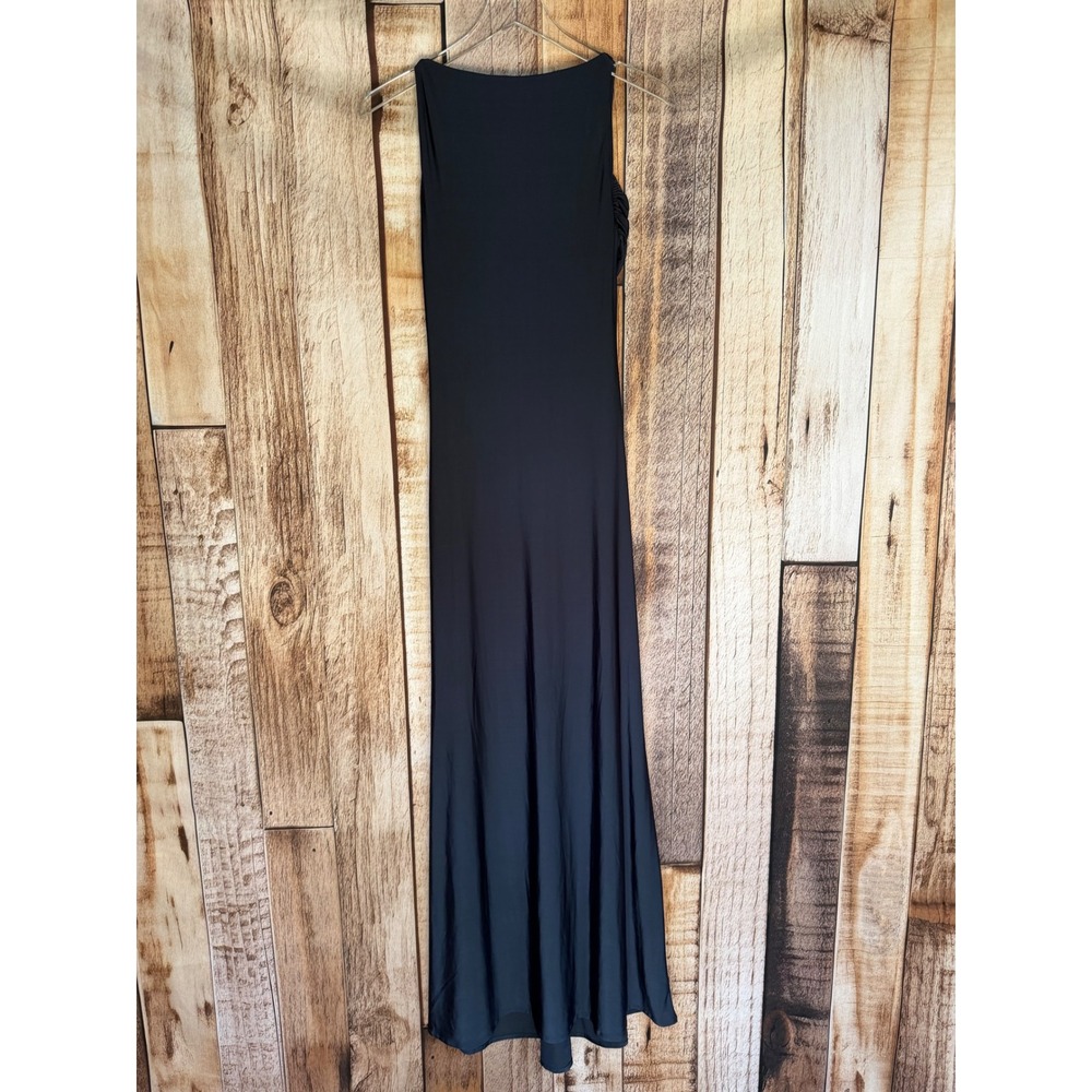 Meshki Perrie Slinky Ruched Maxi Dress Ink Blue Bodycon Maxi Evening Large NWT - Picture 2 of 11